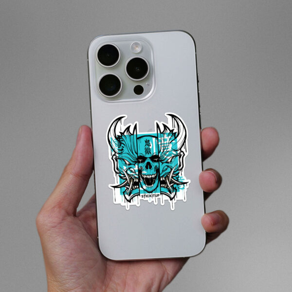 Skull Oni Demon Mask Sticker Skull Oni Demon Mask Sticker
