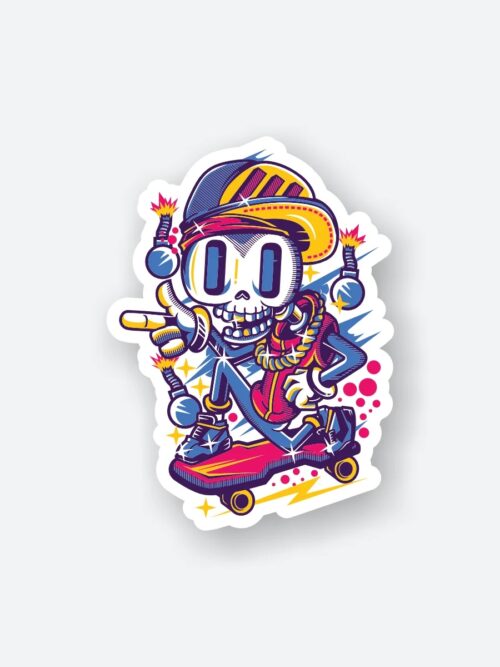 Skull Skater Sticker