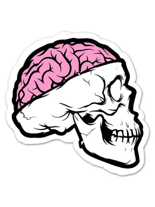 Skull With Brain Open Sticker
