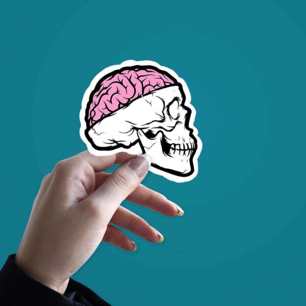 Skull With Brain Open Sticker Skull With Brain Open Sticker