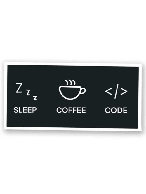 Sleep Coffee Code Sticker