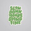 Slow Down Youre Doing Fine Motivational Stickers