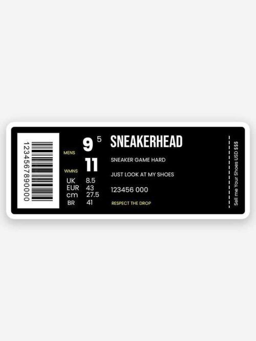 Sneakerhead Barcode Sticker