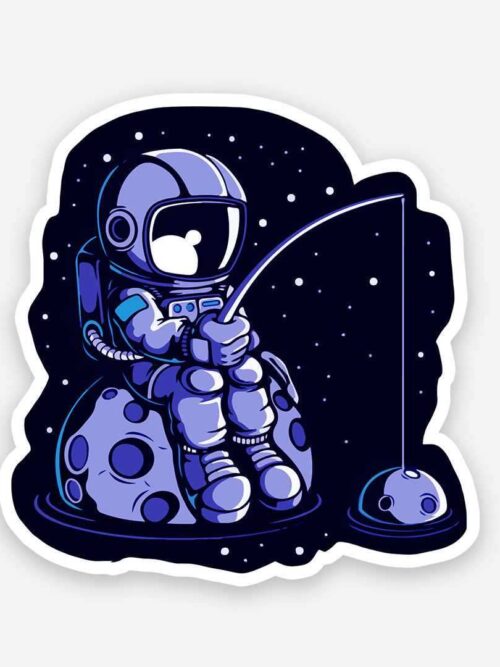 Space Fishing Sticker