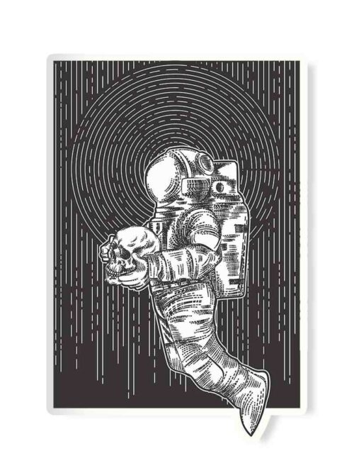 Spaceman Skull Sticker