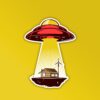 Spaceship Taking House Sticker