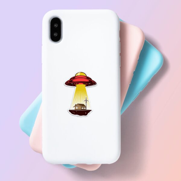 Spaceship Taking House Sticker Spaceship Taking House Sticker