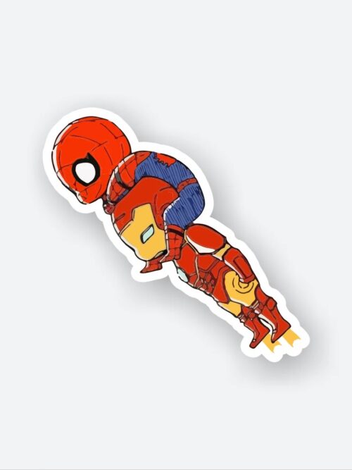 Spidey Ride With Iron Man Sticker
