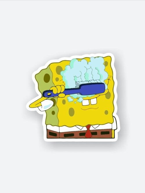 Sponge Bob With Brush Sticker