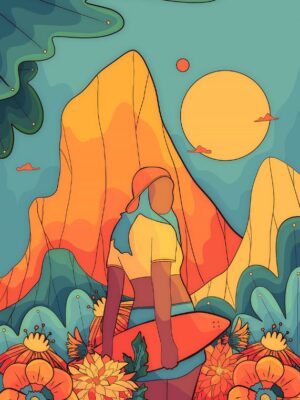 Spring Skater Girl Spring Vibes Poster