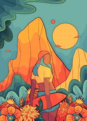 Spring Skater Girl Spring Vibes Poster