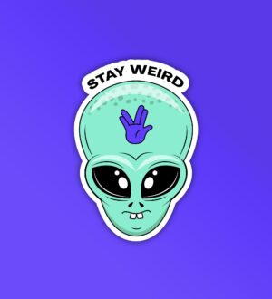 Stay Weird Alien Head Sticker