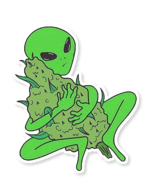 Stoned Alien Sticker