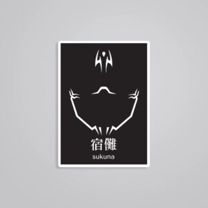 Sukuna Curse Mark BW Anime Stickers Sukuna Curse Mark BW Anime Stickers