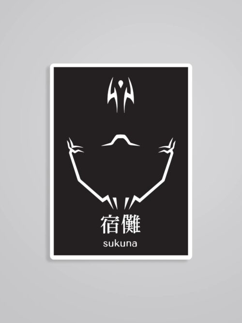 Sukuna Curse Mark BW Anime Stickers