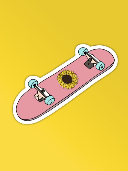Sunflower Skateboard Sticker