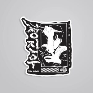 Sung Jin Woo Solo Leveling BW Anime Stickers