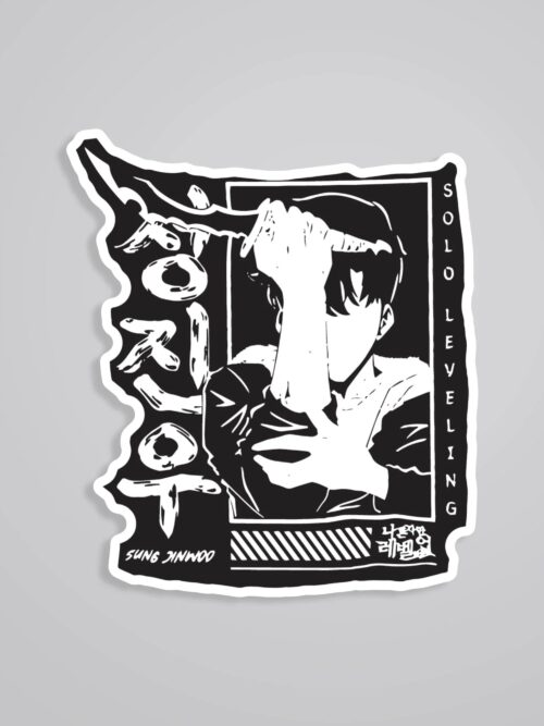 Sung Jin Woo Solo Leveling BW Anime Stickers