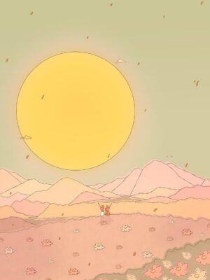 Sunset Mountain Landscape Spring Vibes Poster
