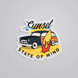 Sunset State Of Mind Travels Stickers