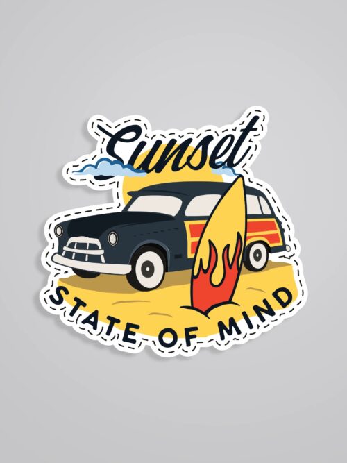 Sunset State Of Mind Travels Stickers