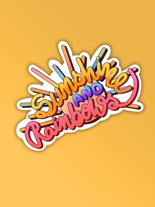 Sunshine Rainbows Laptop Mobile Stickers