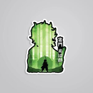 Tanjiros Green Forest Silhouette Anime Stickers Tanjiros Green Forest Silhouette Anime Stickers