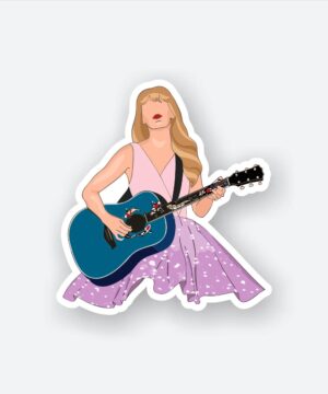 Taylor Swift With Blue Guitar Sticker Taylor Swift With Blue Guitar Sticker