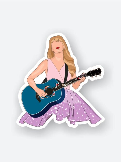 Taylor Swift With Blue Guitar Sticker