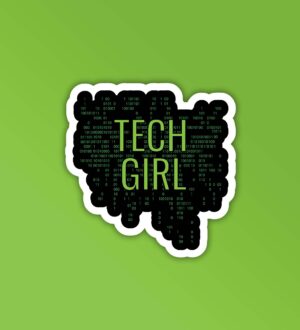 Tech Girl Programmer Coding Sticker