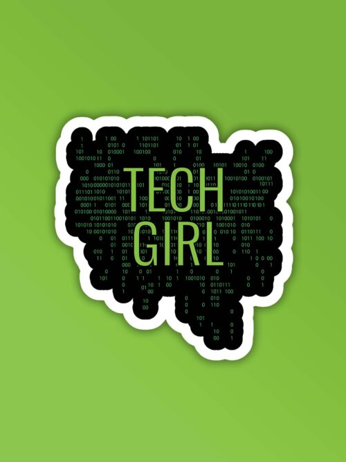 Tech Girl Programmer Coding Sticker