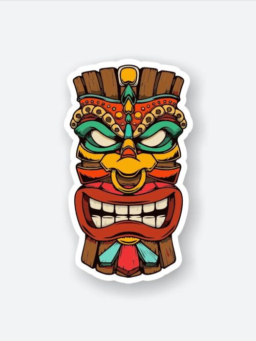 Tiki Man Hawaii Island Sticker