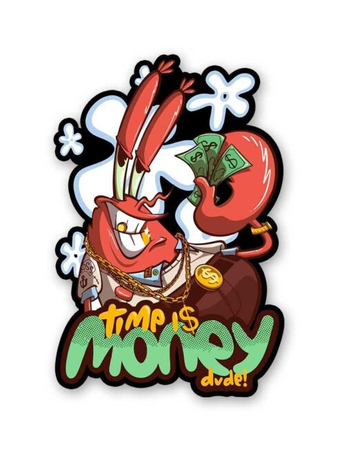 Time Is Money Dude Sticker