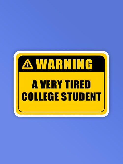 Tired College Student Laptop   Mobile Stickers