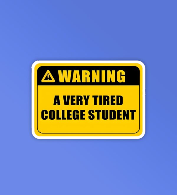 Tired College Student Laptop Mobile Stickers Tired College Student Laptop Mobile Stickers
