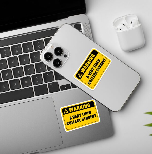 Tired College Student Laptop Mobile Stickers Tired College Student Laptop Mobile Stickers