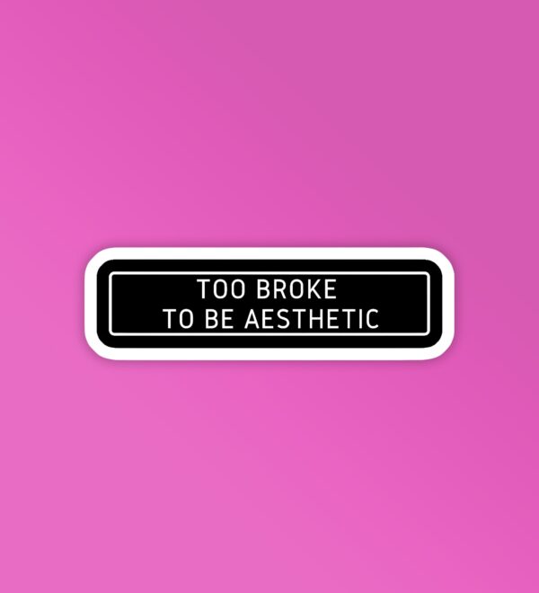 Too Broke To Be Aesthetic Laptop Mobile Stickers Too Broke To Be Aesthetic Laptop Mobile Stickers