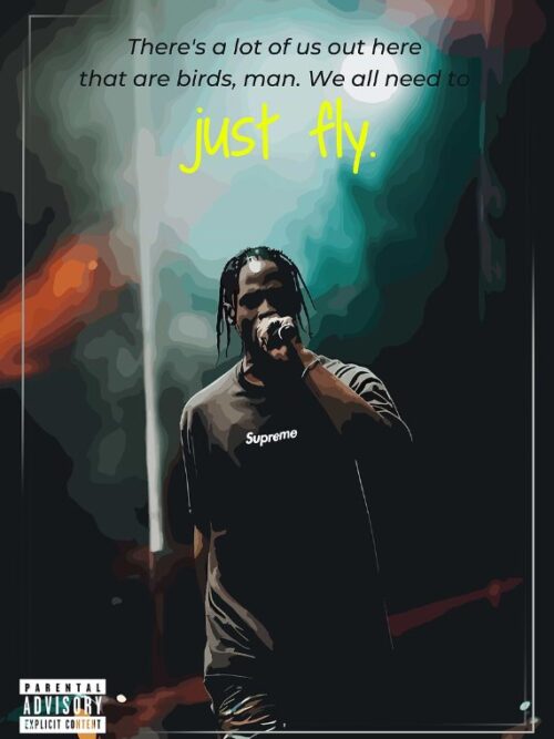 Travis Scott Just Fly Music Poster