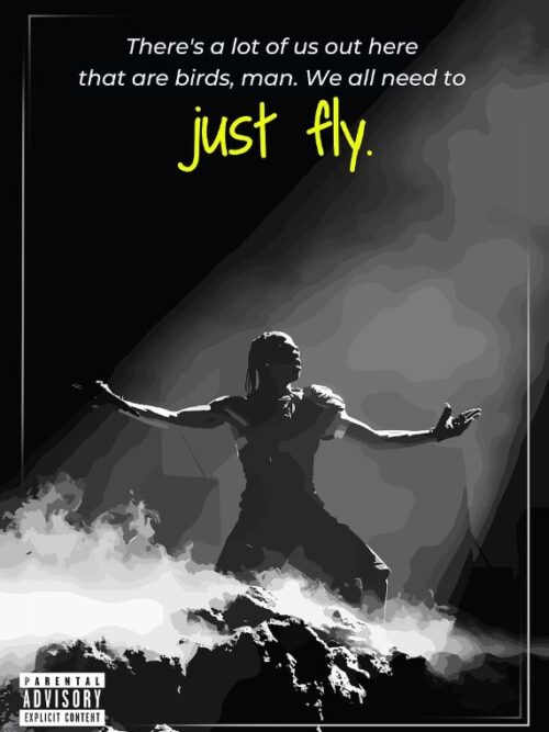 Travis Scott Just Fly Music Poster