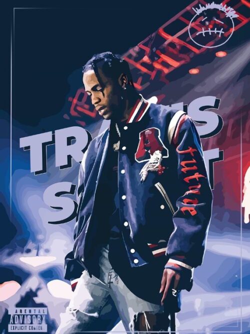 Travis Scott Portrait Music Poster