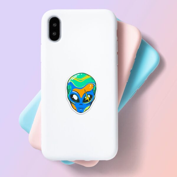 Trippy Alien Head Sticker