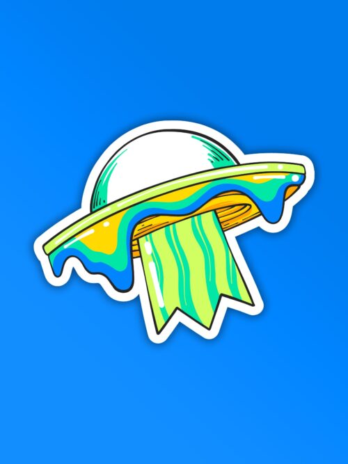 Trippy Spaceship Sticker