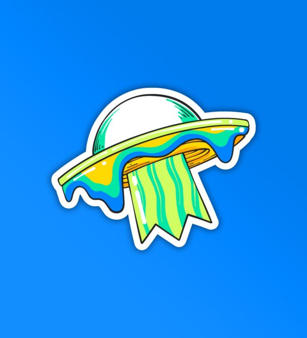 Trippy Spaceship Sticker Trippy Spaceship Sticker