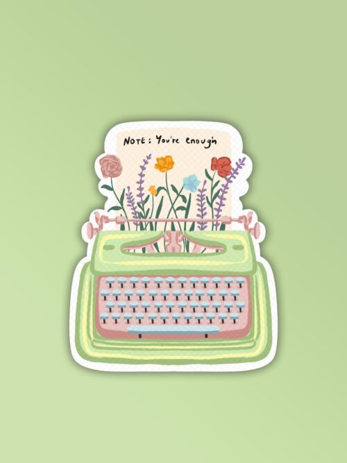 Typewriter Laptop Mobile Stickers
