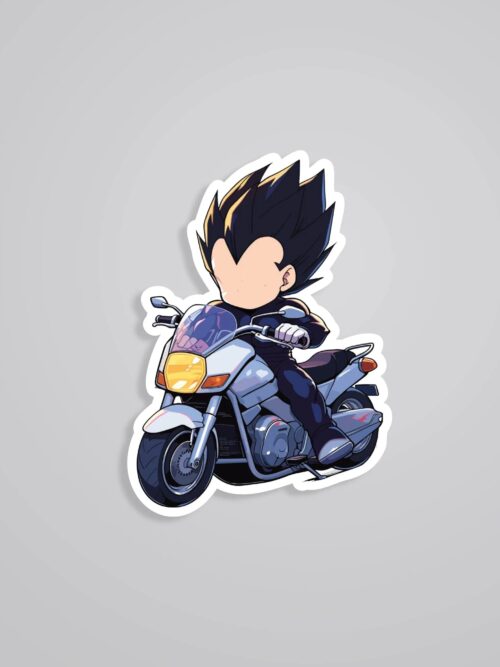 Vegeta Chibi On Bike Anime Stickers