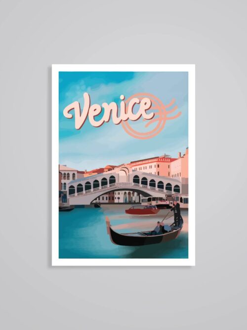 Venice Gondola And Canal Views Post Stamp Travels Stickers