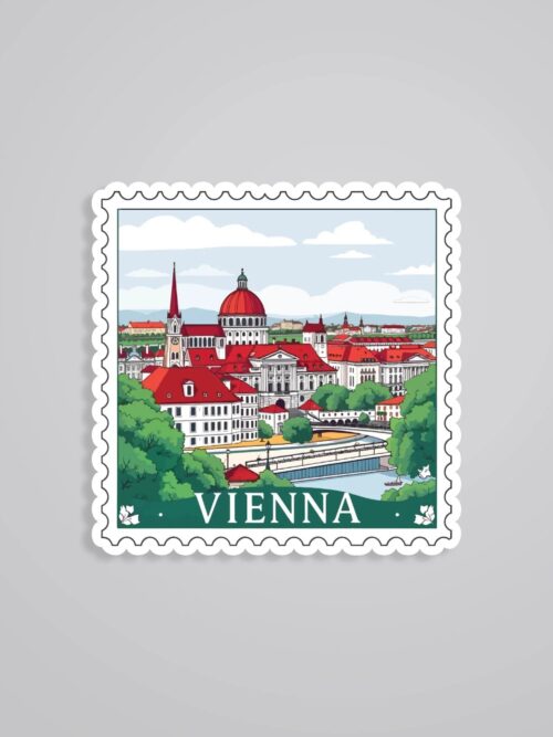Vienna Historic Cityscape Post Stamp Travels Stickers