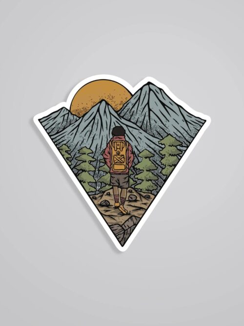 Vintage Mountain Landscape Travels Stickers