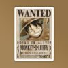 Wanted Luffy One Piece Sticker