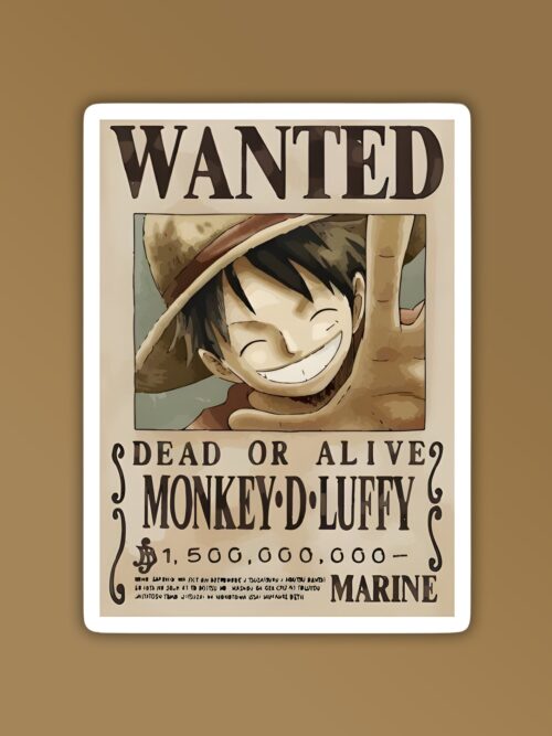 Wanted Luffy One Piece Sticker